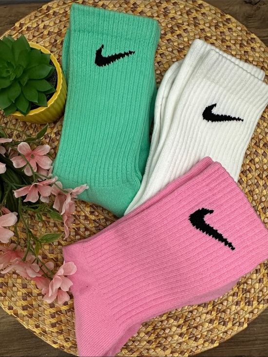 Nike Other - Nike Crew Socks — Mint, White, Pink - NEW